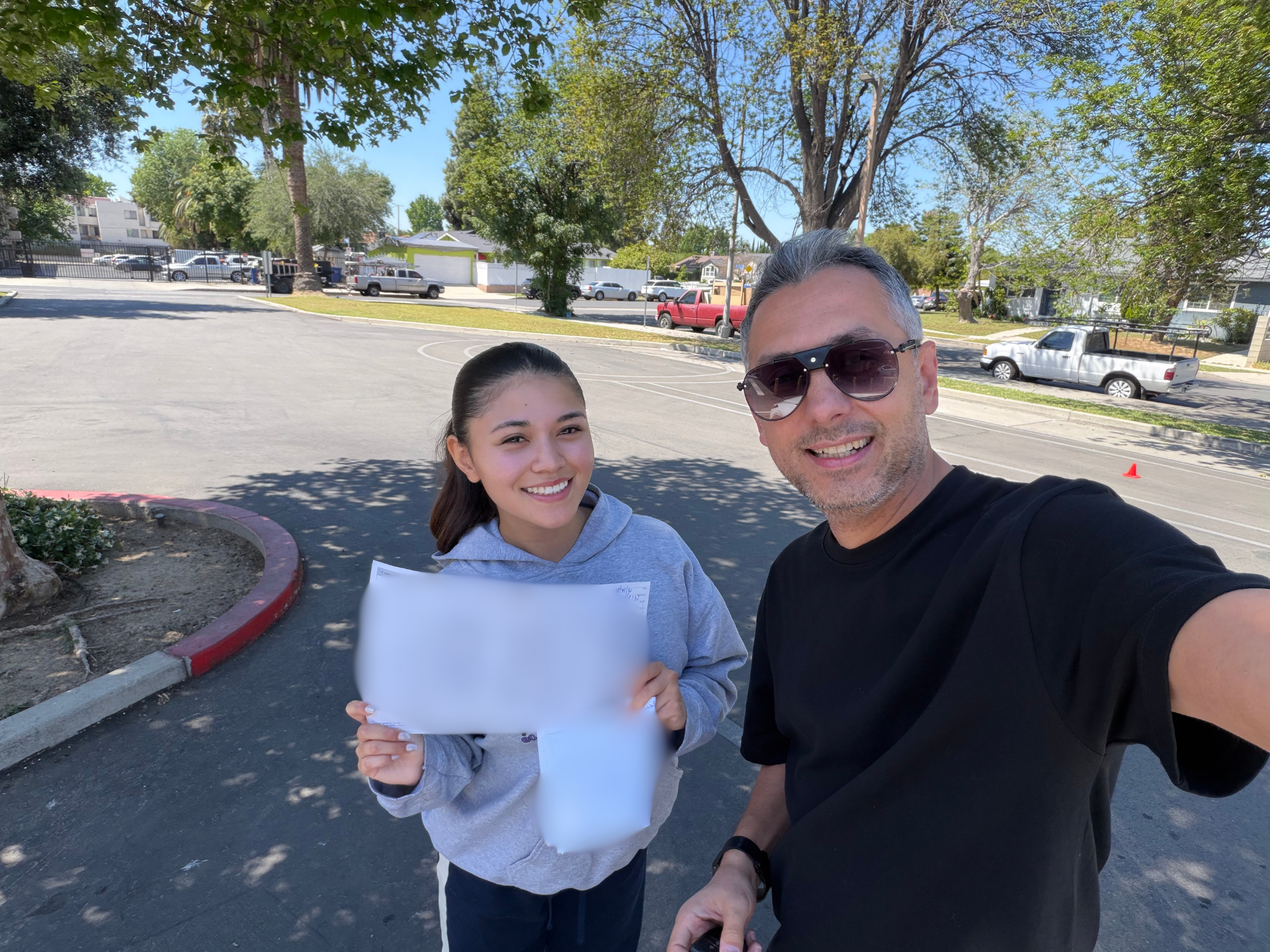 A ProLane student and their instructor after a completed driving lesson